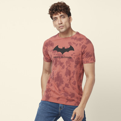 SF Jeans by Pantaloons Printed, Typography Men Round Neck Maroon T-Shirt
