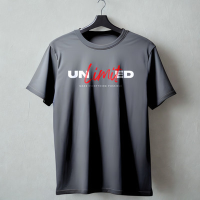 VIRAJ VINTAGE Printed Men Round Neck Grey T-Shirt