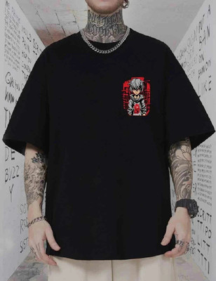 Manlino Graphic Print Men Round Neck Black T-Shirt