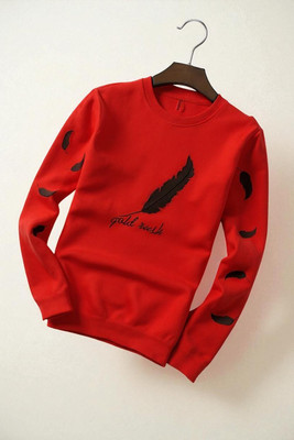 Autna Printed Men Round Neck Red T-Shirt