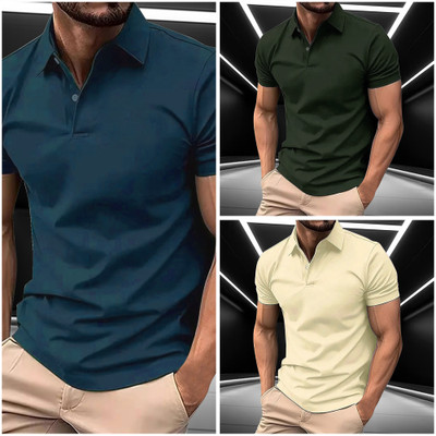 JAAPCLOTHING Solid Men Polo Neck Dark Blue T-Shirt