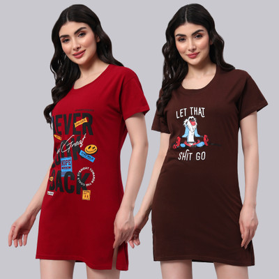 ZEPPI Printed Women Round Neck Multicolor T-Shirt