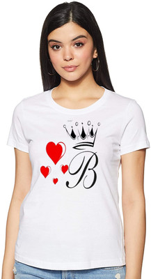 Risemax Printed, Typography Women Round Neck White T-Shirt