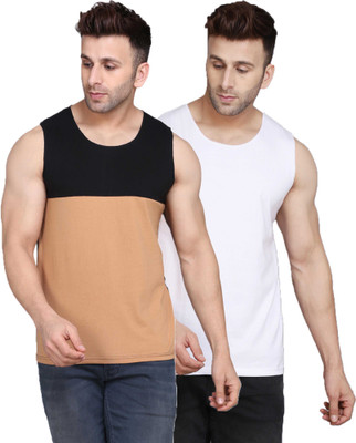 SLOWLORIS Solid Men Scoop Neck Multicolor T-Shirt