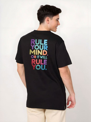 SZN Graphic Print Men Round Neck Black T-Shirt