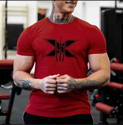FURRR Printed Men Round Neck Red T-Shirt