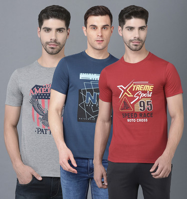 Dollar Printed Men Crew Neck Multicolor T-Shirt