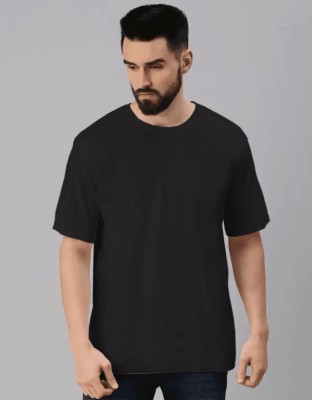 Bokaro Solid Men Round Neck Black T-Shirt