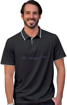 Fighterhero Printed Men Polo Neck Grey T-Shirt