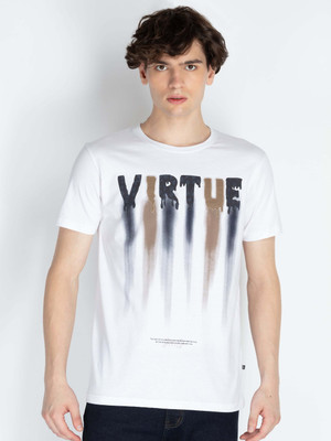Status Quo Printed Men Round Neck White T-Shirt
