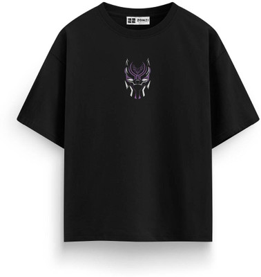 zonzimart Graphic Print Men Round Neck Black T-Shirt