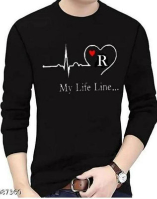 ALIVE Printed Men Round Neck Black T-Shirt