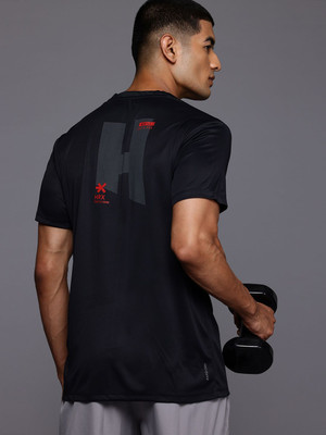 HRX by Hrithik Roshan Printed Men Round Neck Black T-Shirt