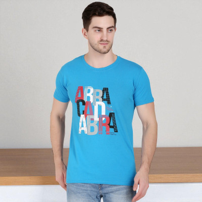 Faricon Trending Solid Men Round Neck Light Blue T-Shirt
