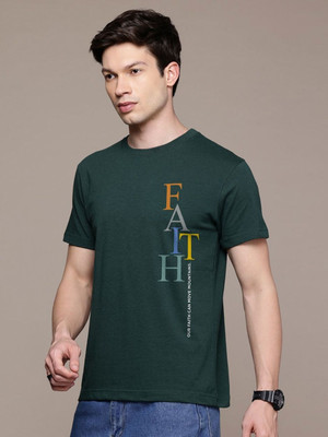 Moda Rapido Graphic Print Men Round Neck Green T-Shirt