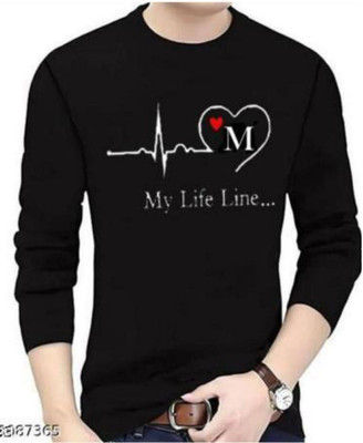 ALIVE Printed Men Round Neck Black T-Shirt