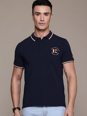 NAUTICA Solid Men Polo Neck Blue T-Shirt