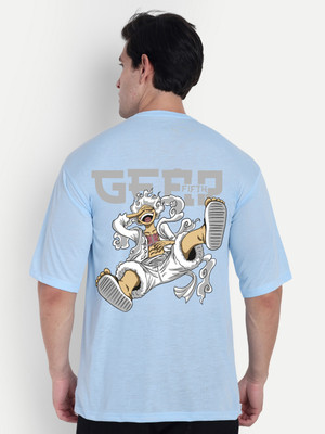 SCOTT FINCHER Graphic Print Men Round Neck Light Blue T-Shirt