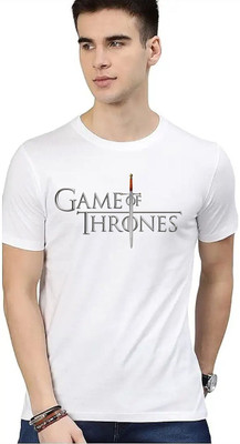 selay Printed Men Round Neck White T-Shirt