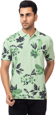 EMERALD APPAREL TRADING Printed Men Polo Neck Dark Blue T-Shirt