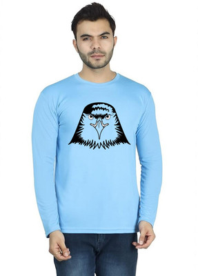 LV CARE Printed Men Round Neck Blue T-Shirt