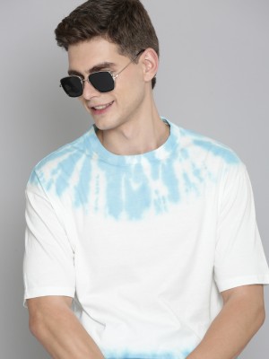 Mast & Harbour Tie & Dye Men Round Neck Blue T-Shirt