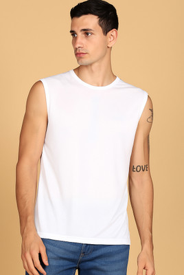 Jangoboy Solid Men Round Neck White T-Shirt