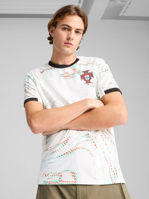 YUTU Printed Men Polo Neck White T-Shirt