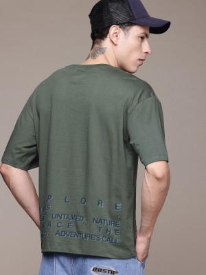 Roadster Printed Men Round Neck Green T-Shirt