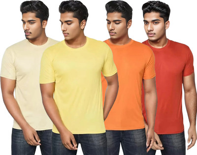 SYM Solid Men Round Neck Multicolor T-Shirt