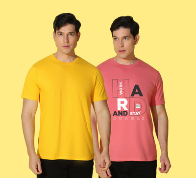 WOOSTRO Printed Men Round Neck Multicolor T-Shirt