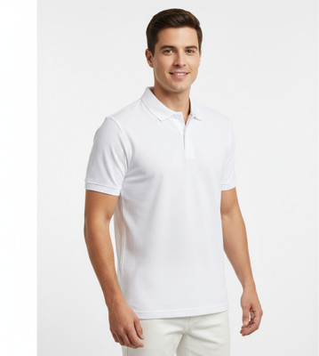Tee culture store Solid Men Polo Neck White T-Shirt