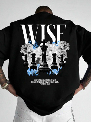 Macknit Printed Men Round Neck Black T-Shirt