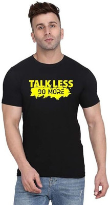 PD CLORI Printed Men Round Neck Black T-Shirt