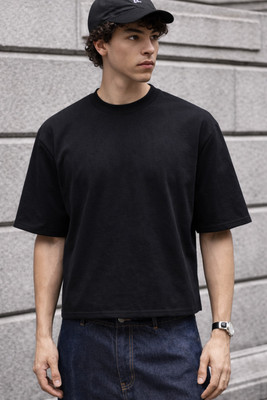 FTX Typography Men Round Neck Black T-Shirt