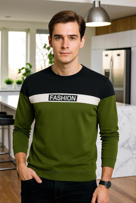 Autna Printed Men Round Neck Dark Green, Black T-Shirt