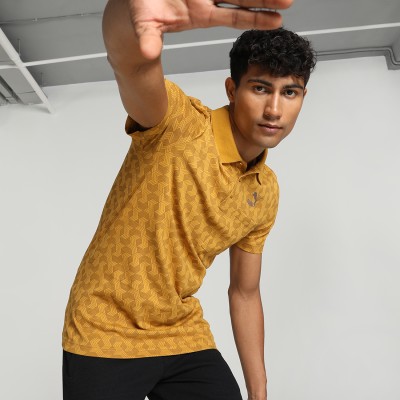 PUMA Printed Men Crew Neck Yellow T-Shirt