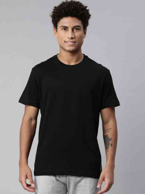 BIJOY Solid Men Round Neck Black T-Shirt