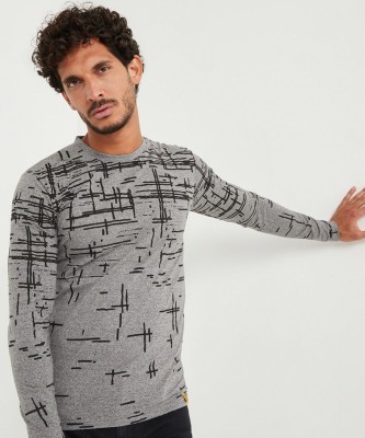 CAMPUS SUTRA Printed Men Round Neck Grey T-Shirt