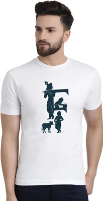 Binayak Graphic Print Men Round Neck White T-Shirt
