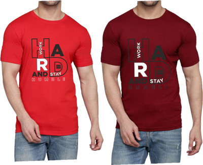 WOOSTRO Graphic Print Men Round Neck Maroon, Red T-Shirt