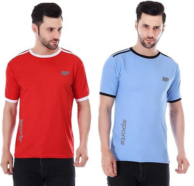 NEEPRI Printed Men Round Neck Multicolor T-Shirt
