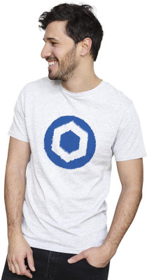 KRYONIX Printed Men Round Neck White T-Shirt