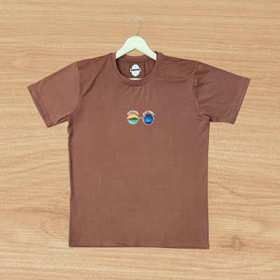 AARADHAYA ENTERPRISES Printed Men Round Neck Brown T-Shirt