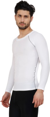 never lose Solid, Sporty Men Round Neck White T-Shirt