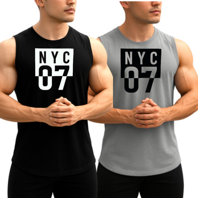 Shree Hardik Printed Men Scoop Neck Black, Grey T-Shirt