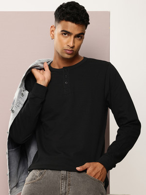 DILLINGER Solid Men Round Neck Black T-Shirt