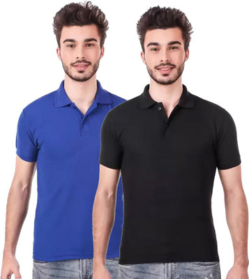 YUALIN CREATION Self Design Men Polo Neck Multicolor T-Shirt