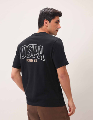 U.S. POLO ASSN. Graphic Print Men Round Neck Black T-Shirt