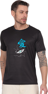 SaurabhEcomX Printed Men Round Neck Black T-Shirt